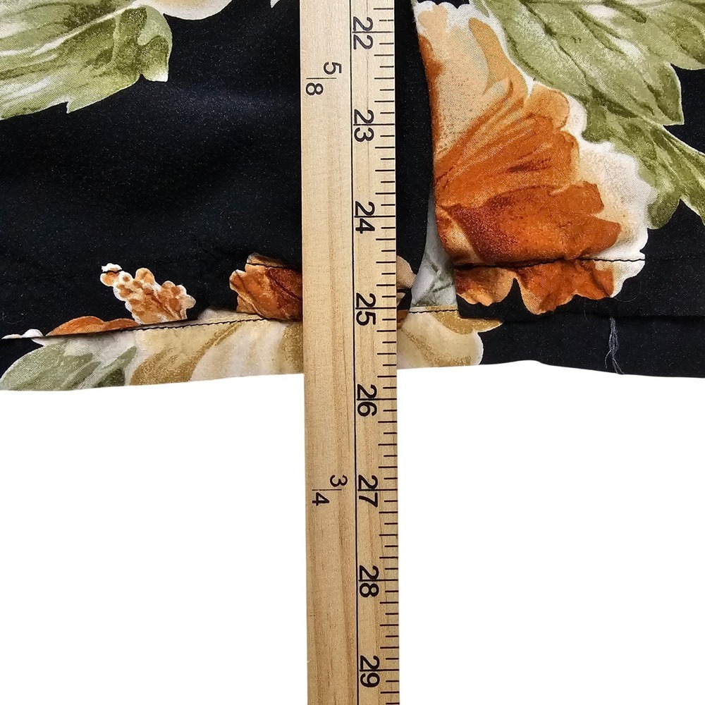 Harley Davidson Mens Black Hibiscus Floral Hawaiian Shirt Viscose Large USA Made - Picture 5 of 11